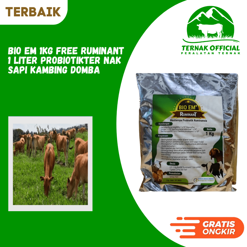 Jual BIO EM 1Kg Free RUMINANT 1 Liter ProbiotikTernak Sapi Kambing ...