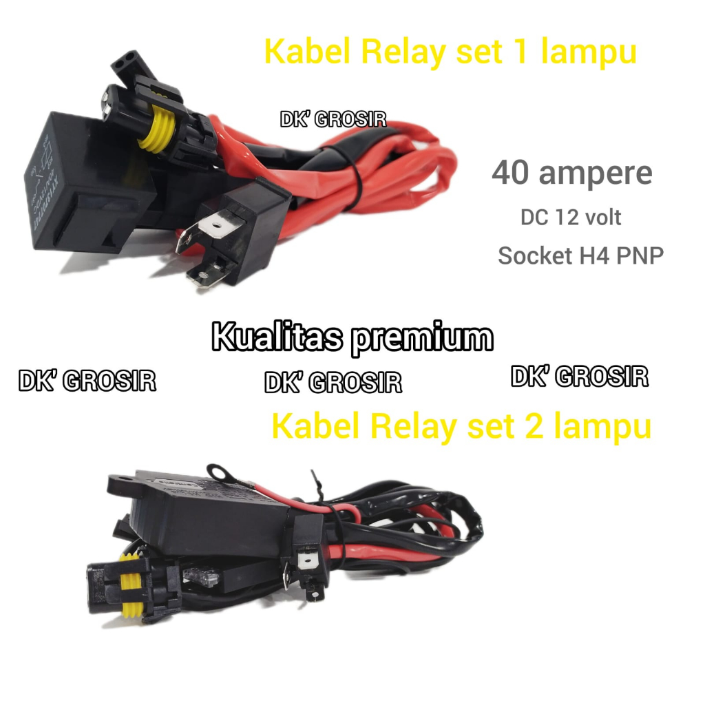 Jual Kabel Relay Set Lampu Hid Projie Projector Biled Led Socket H Motor Mobil Uviversal