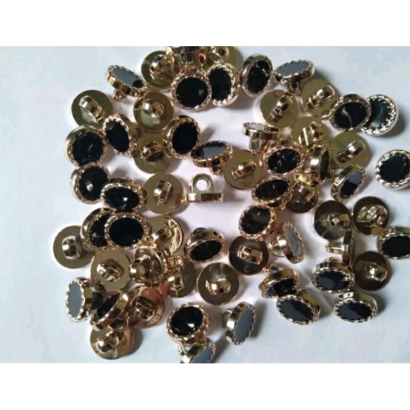 Jual KANCING JAMUR FASHION LIST BINTIK GOLD -HITAM DATAR- UKURAN ...