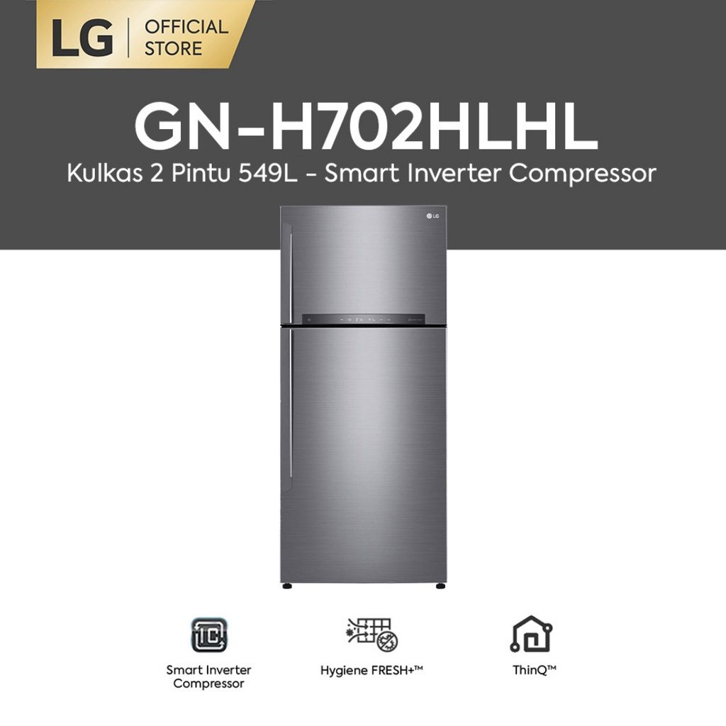 Jual LG KULKAS 2 PINTU INVERTER 549L GN H702HLHL Shopee Indonesia