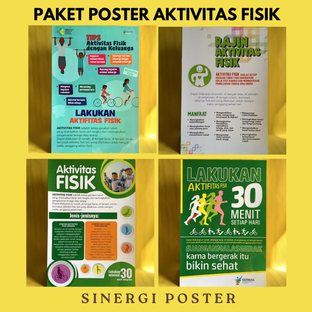 Jual Paket Poster Aktivitas Fisik Poster Aktifitas Fisik Poster Olah Raga Kesehatan Shopee 