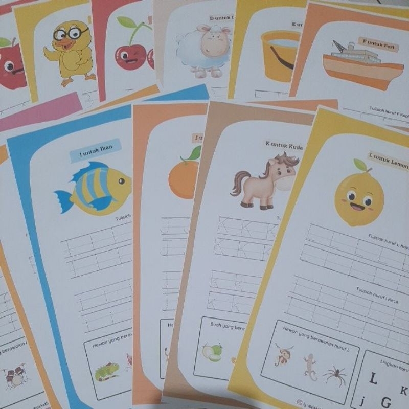 Jual [TANPA MAP DAN SPIDOL] Worksheet Mengenal Huruf Abjad/ Worksheet ...