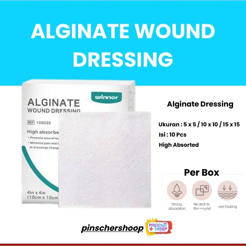 Jual Winner Alginate Wound Dressing Calcium Isi 10 Pcs / Box | Shopee ...