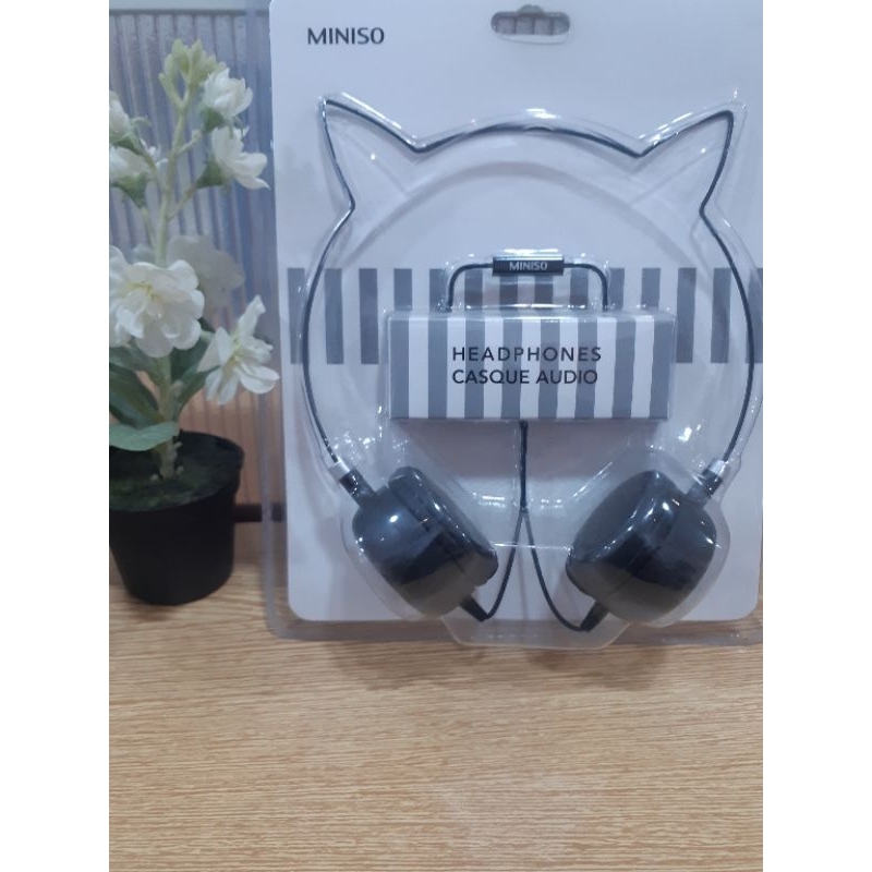 Jual MINISO HEADPHONE CAT BLACK Shopee Indonesia