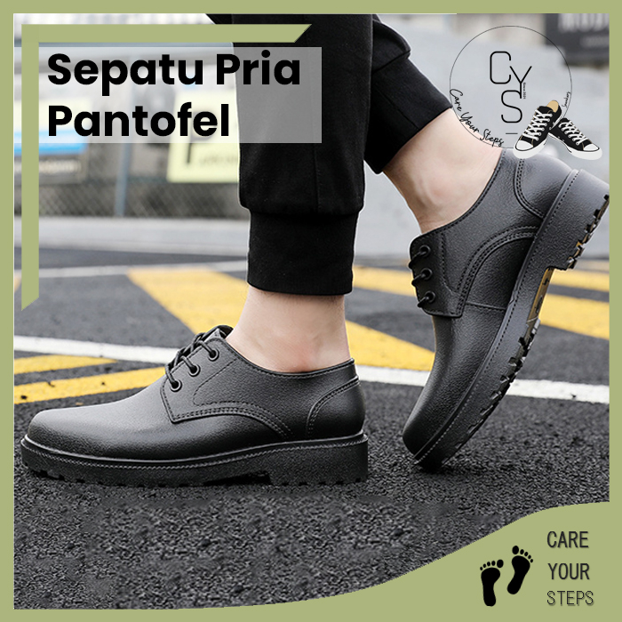 Jual CYS Sepatu Pantofel Pria Casual Formal Oxford Boot Kerja Hitam ...