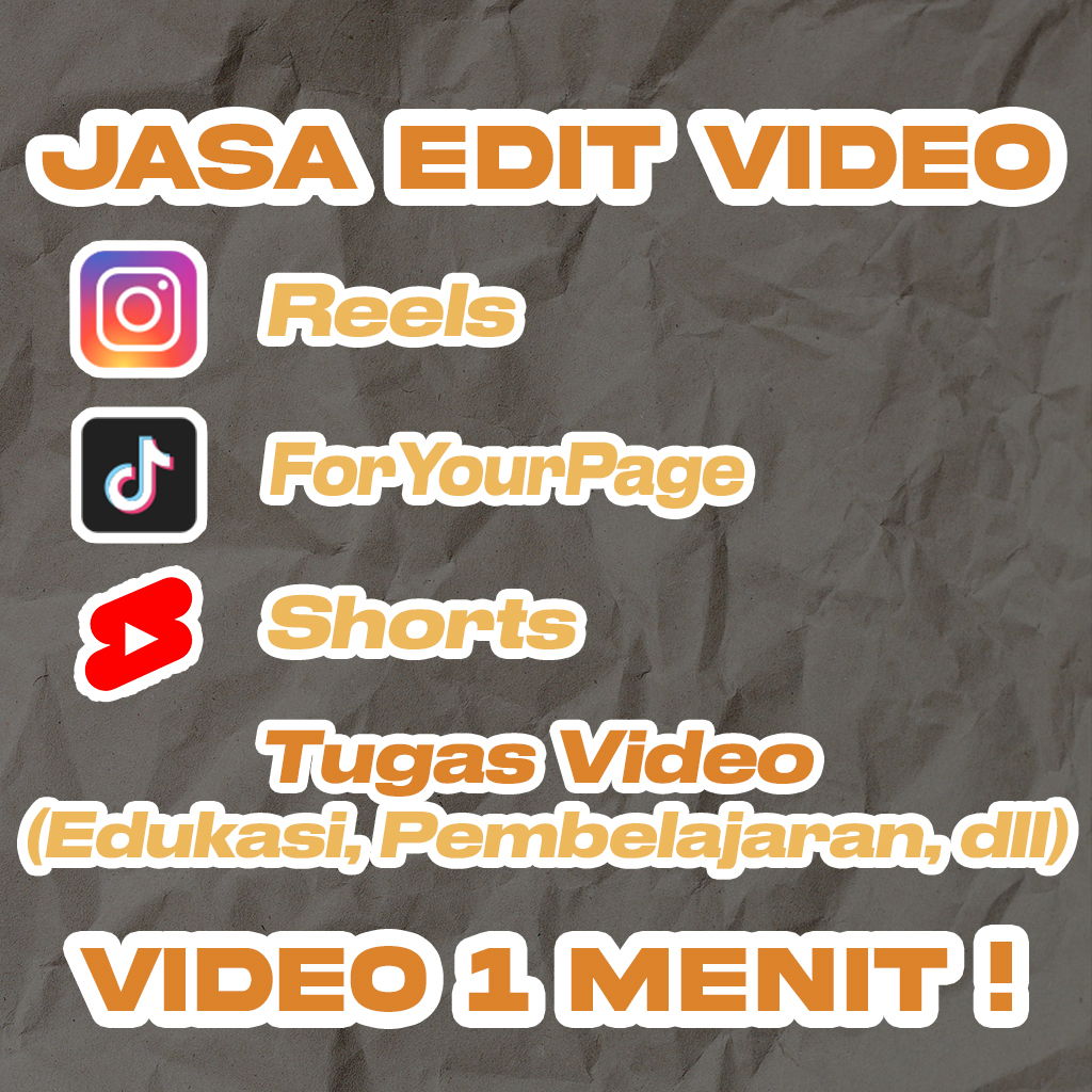 Jual Jasa Edit Video 1 Menit (Tugas, Edukasi, Pembelajaran, Instagram ...