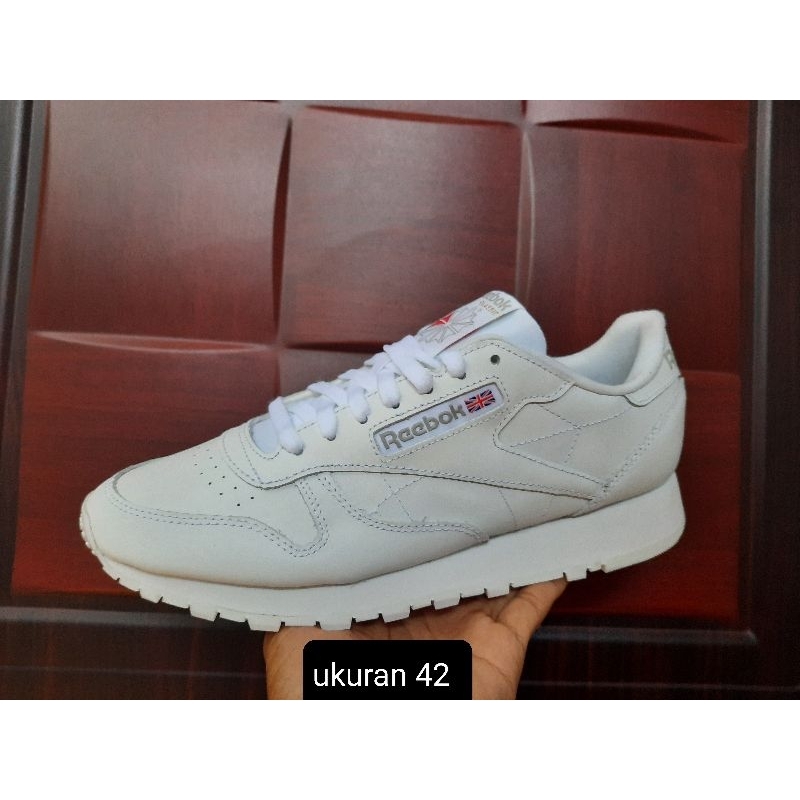 Jual Sepatu Reebok Classic Original Full White Putih Polos Shopee