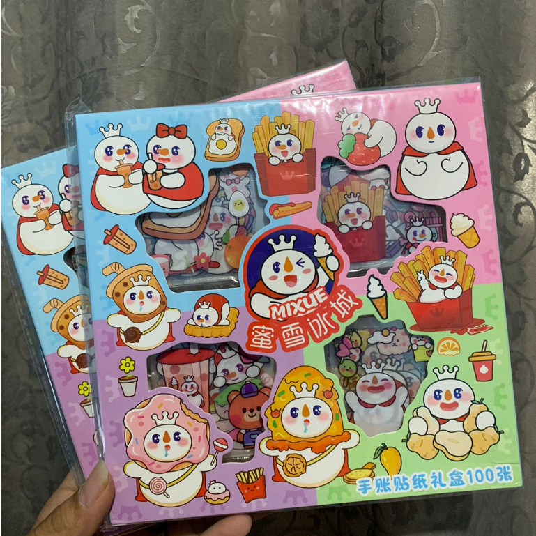 Jual Sticker Stiker Anak Anak Viral Mixue Mix Isi 100 Pcs | Shopee ...
