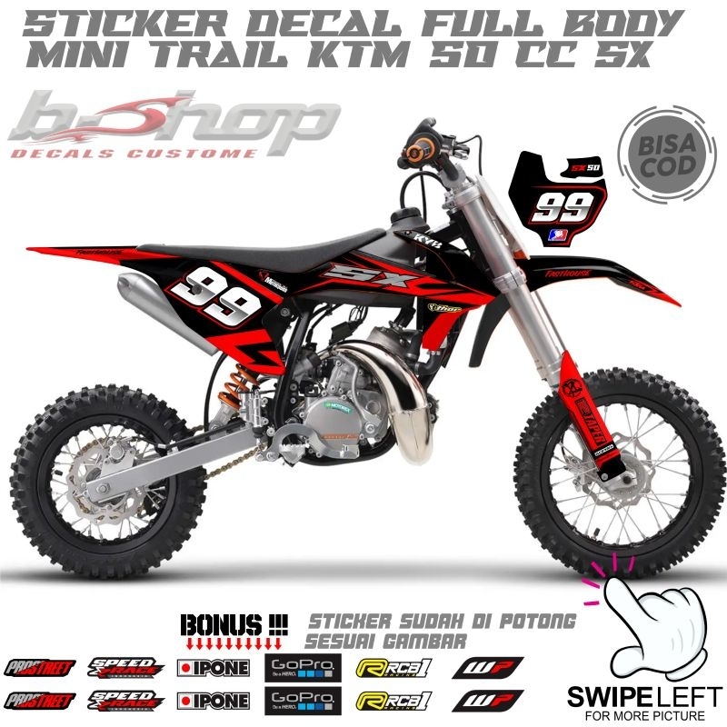 Jual sticker decal mini trail KTM 50cc 5X sticker variasi motor mini ...