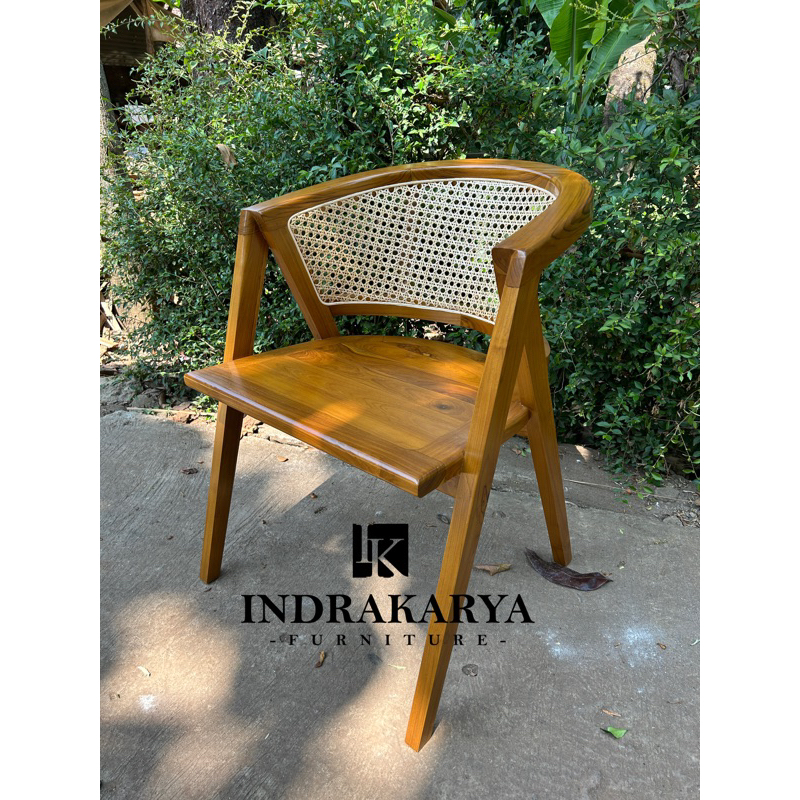 Jual IndrakaryaKursi Cafe Rotan/Kursi Makan Rotan/Dining Chairs Kayu