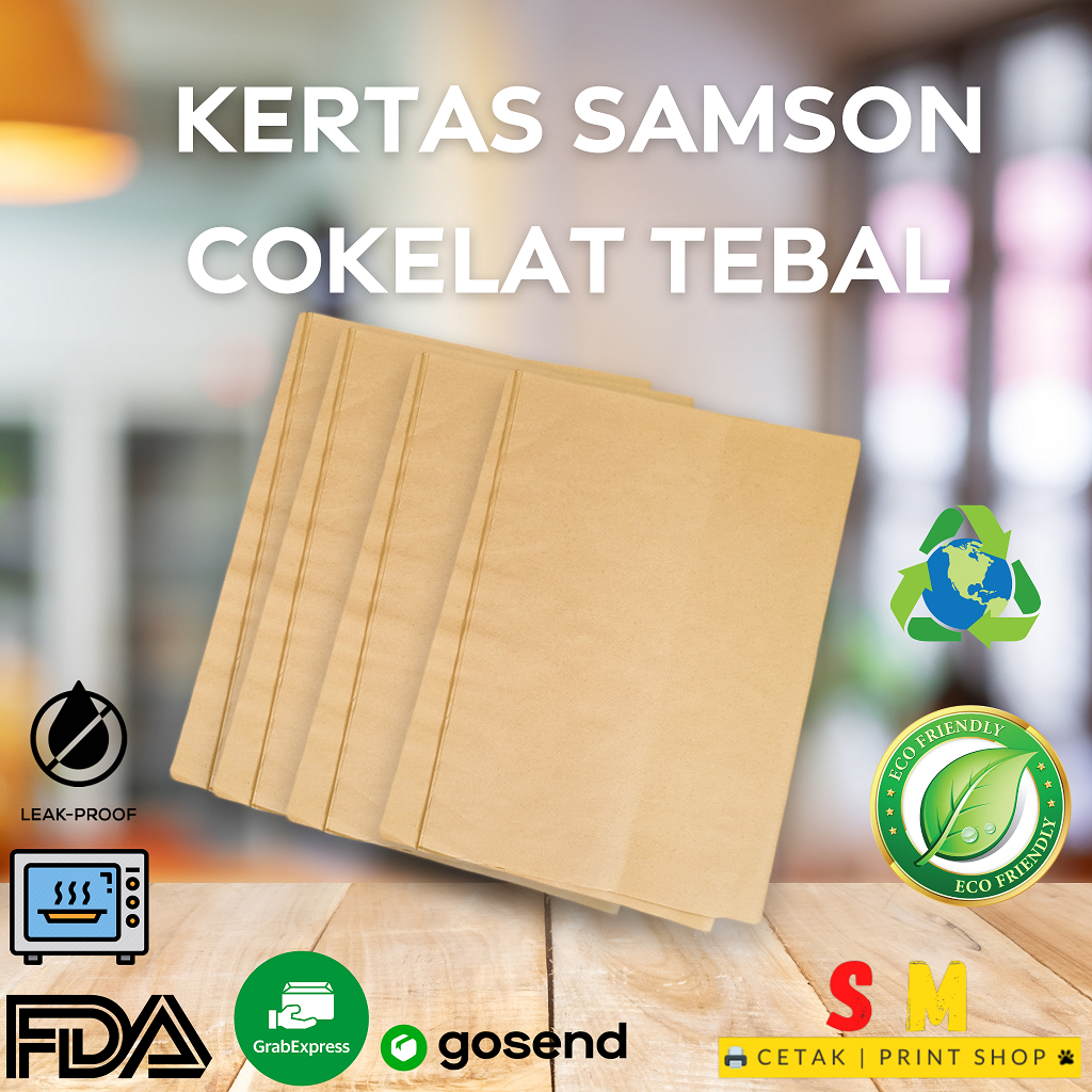 Jual Kertas Samson Kraft Cokelat Tebal 125 GSM Ukuran Plano 90x120cm