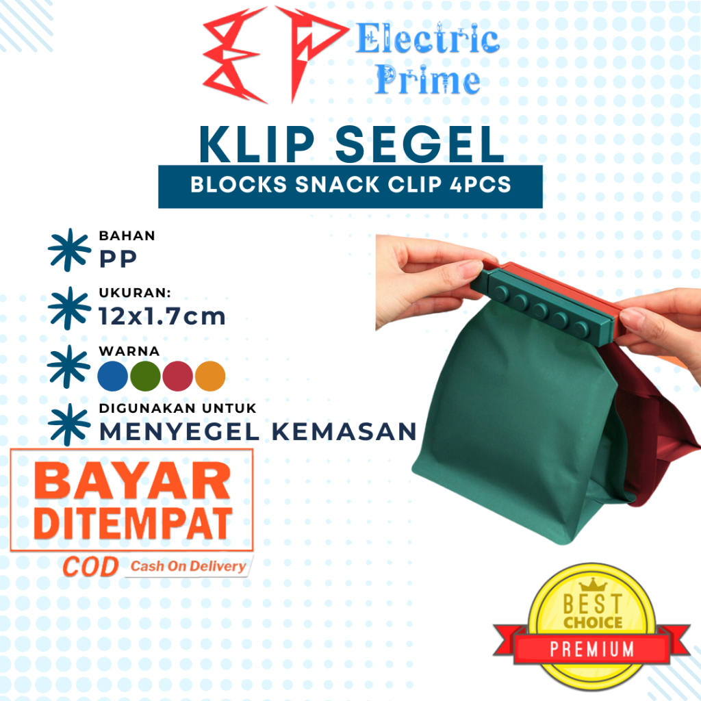 Jual Snack Clip Sealer Block 4pcs Klip Segel Plastik Penjepit ...