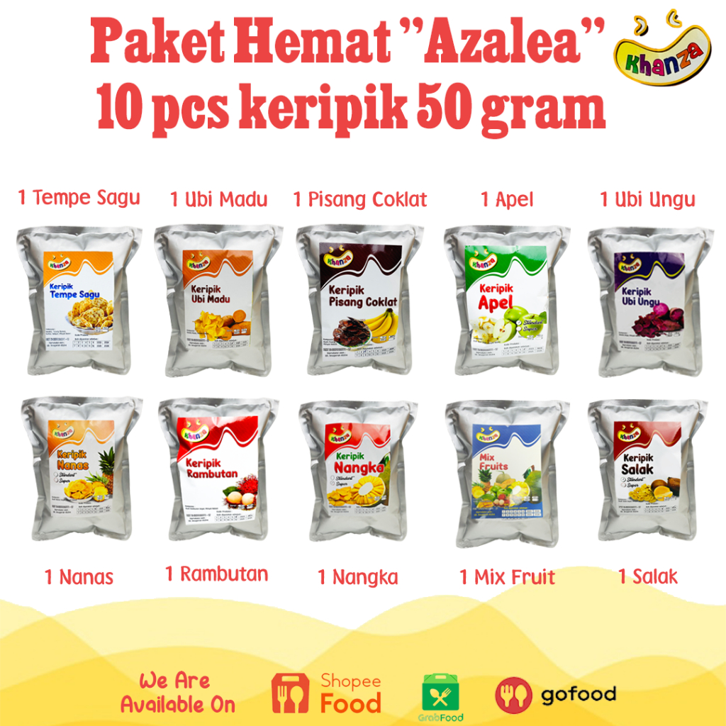 Jual Paket Hemat Azalea Pcs Keripik Buah Nangka Rambutan Nanas Salak Apel Ubi Ungu Gram