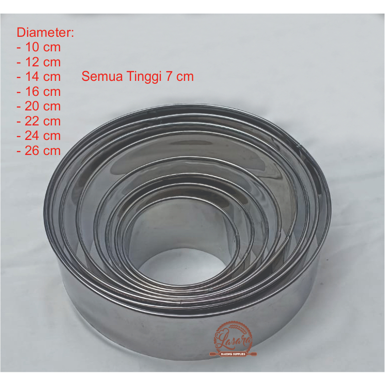 Jual RING CUTTER BULAT/CETAKAN KUE BULAT STAINLESS TINGGI 7 CM | Shopee ...