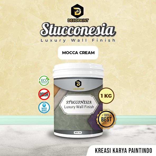 Jual Cat Tembok Dekoratif Stucco | Stucconesia Mocca Cream 1 kg ...