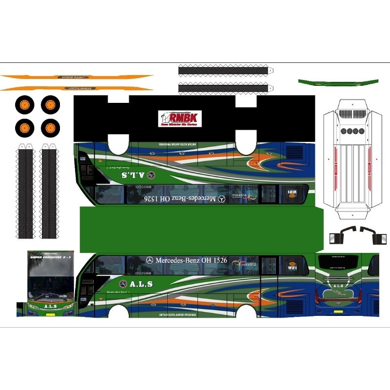 Jual Lembaran Papercraft Bus Als Jb3shd Skala 120 Shopee Indonesia