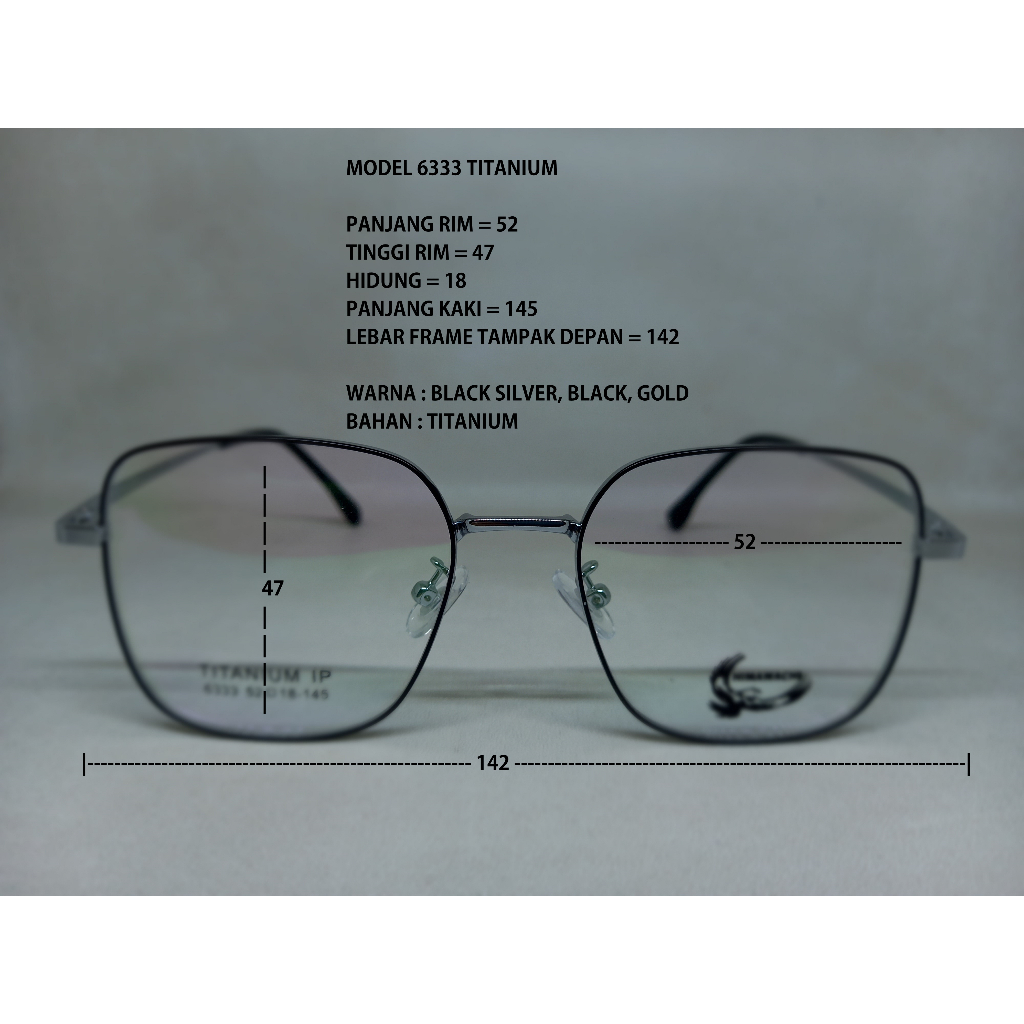 Jual FRAME KACAMATA 6333 TITANIUM PETAK PRIA WANITA | Shopee Indonesia
