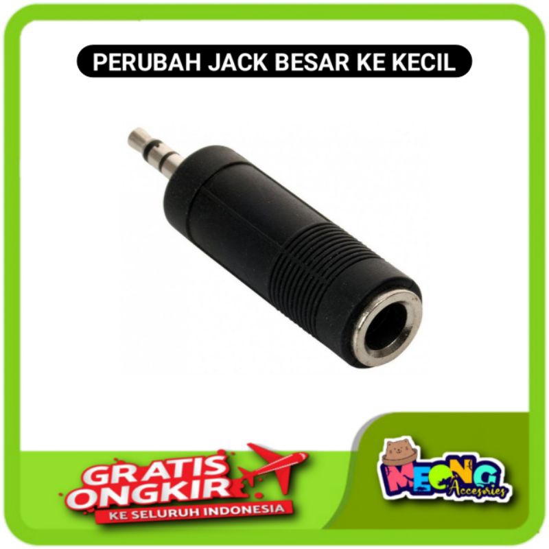 Jual perubah jack besar 6.5mm To 3.5mm / Jack lubang Besar ke port