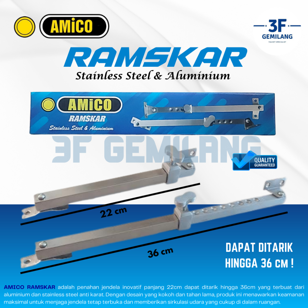 Jual AMICO - Ramskar Tarik Penahan Jendela Aluminium & Stainless Steel ...