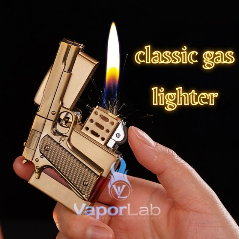 Jual korek api roda classic denting vintage transparant gas lighter