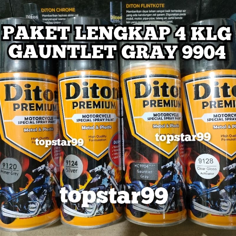 Jual Pilok Pilox Cat Semprot Diton Premium Paket Lengkap 4 Kaleng 400cc Abu Abu Gaunlet Gray 4240