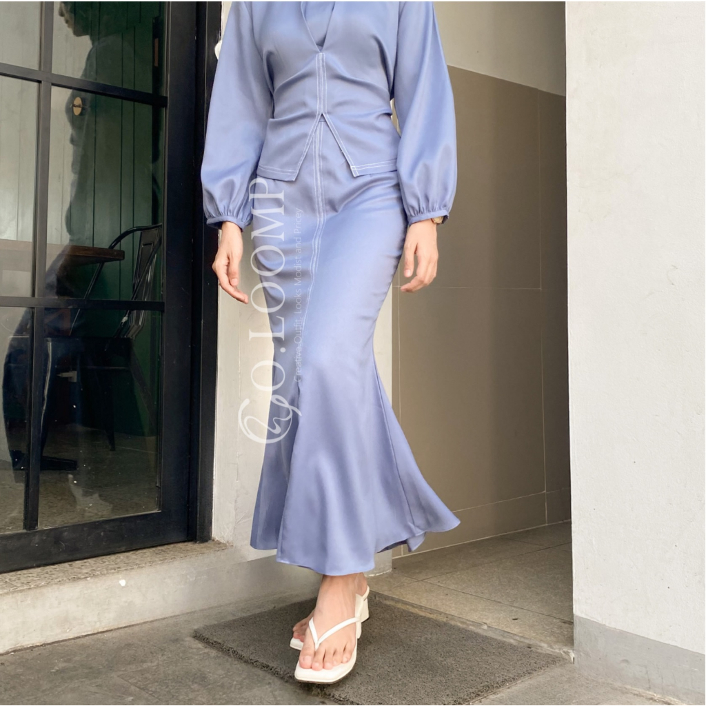 Jual Setelan Wanita Rok Korean Style Cassie One Set Kekinian | Shopee ...
