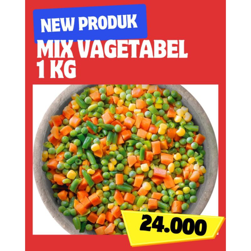 Jual mix vegetable 1kg / sayuran mix / frozenland mix vegetable 4 ways