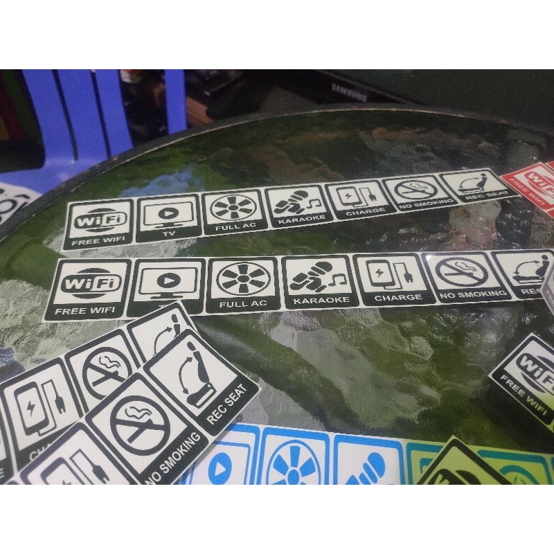 Jual STIKER VINYL EXILO AC,WIFI,KARAOKE,TV 20cmx3cm | Shopee Indonesia