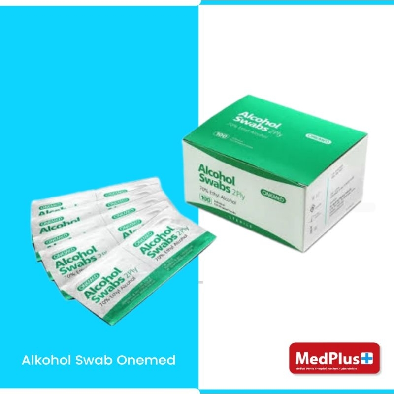 Jual Alkohol Swab Free Pad Onemed Hijau Tissue Alkohol 2 Ply Isi 100