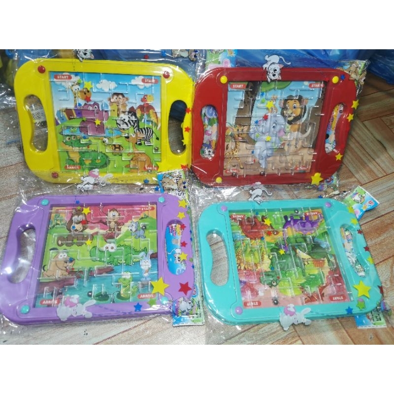 Jual mainan anak maze puzzle papan ular tangga labiring biji bola ...