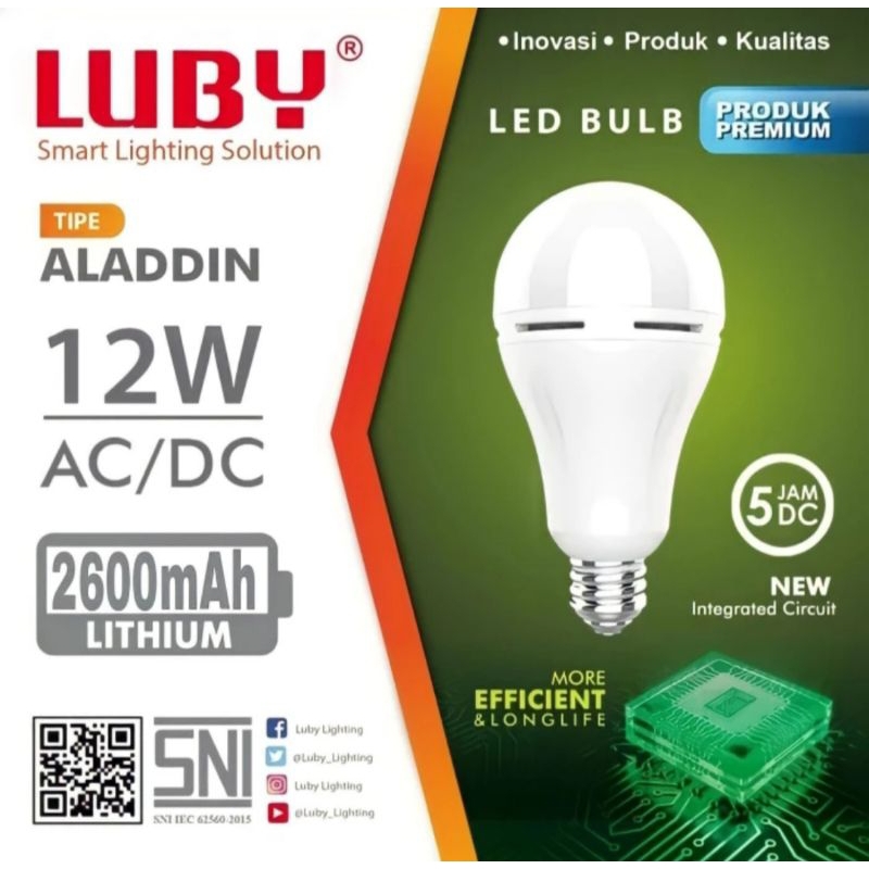 Jual New Luby Aladdin Lampu LED Emergency 6W 8W 10W 12W 16W 20W Magic ...