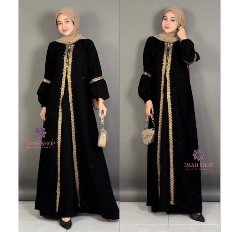 Jual Baju Muslim Abaya Bordir Gamis Maxi Dress Arab Saudi Bordir