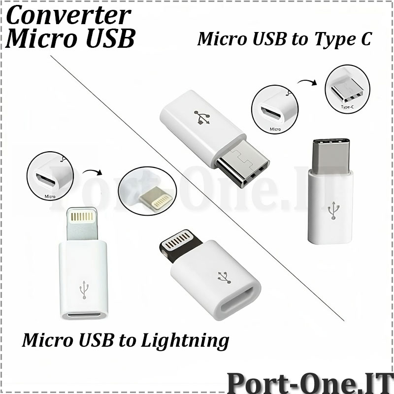 Jual Converter Adapter Micro USB To Type C Android / Lightning Iphone