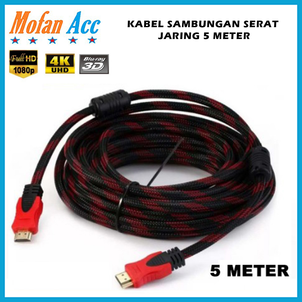 Jual Kabel Sambungan 5 Meter Serat Jaring Cable High Quality Male to