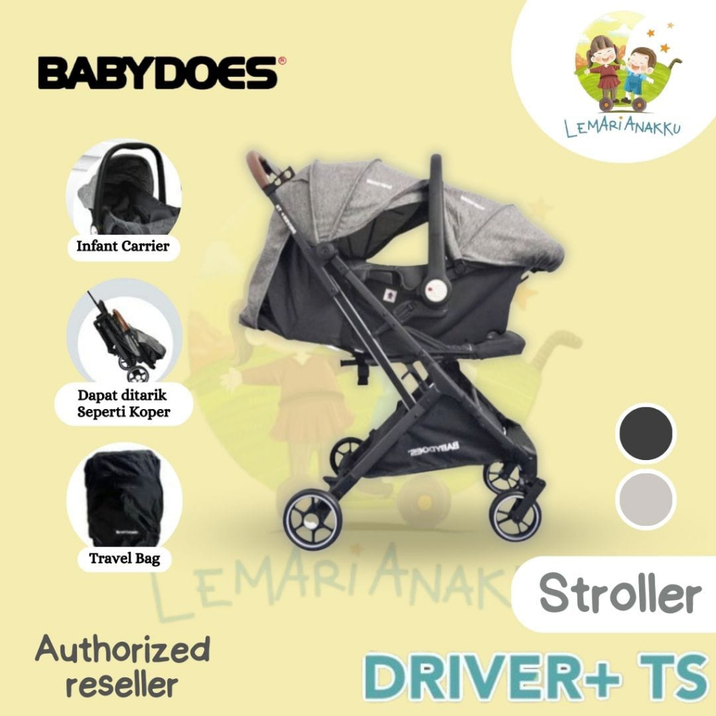 Jual Stroller + Car Seat Babydoes Driver+ TS Travel System 2249 Kereta Dorong Bayi Cabin Size
