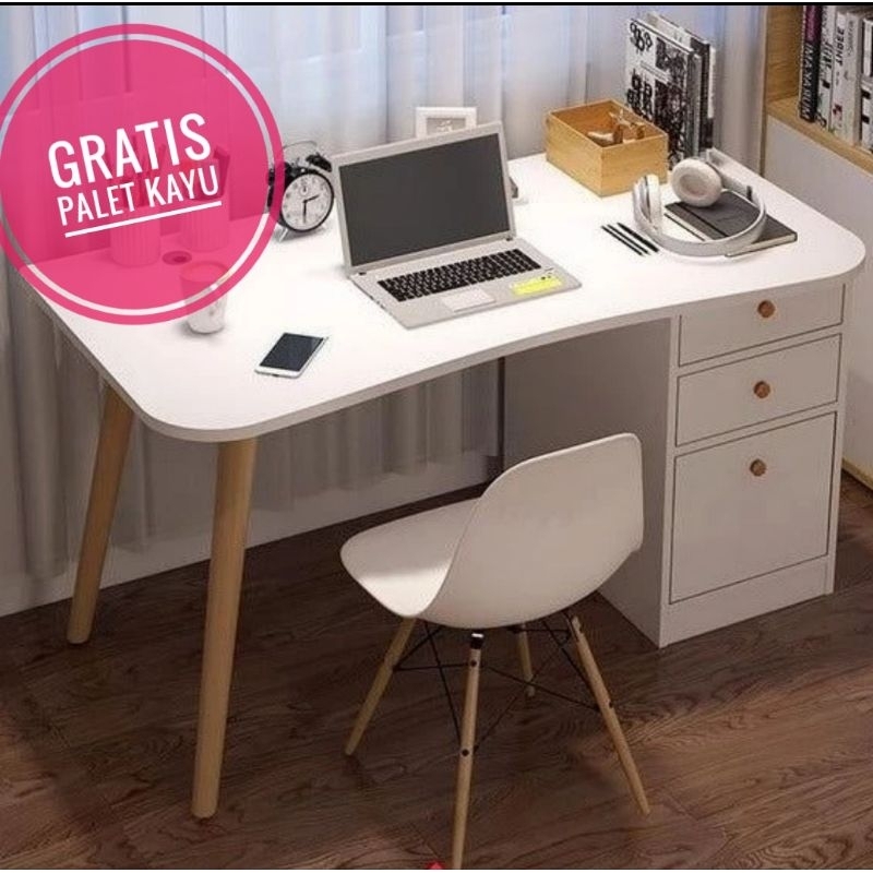 Jual promo meja kantor meja belajar meja kerja minimalis laci termurah
