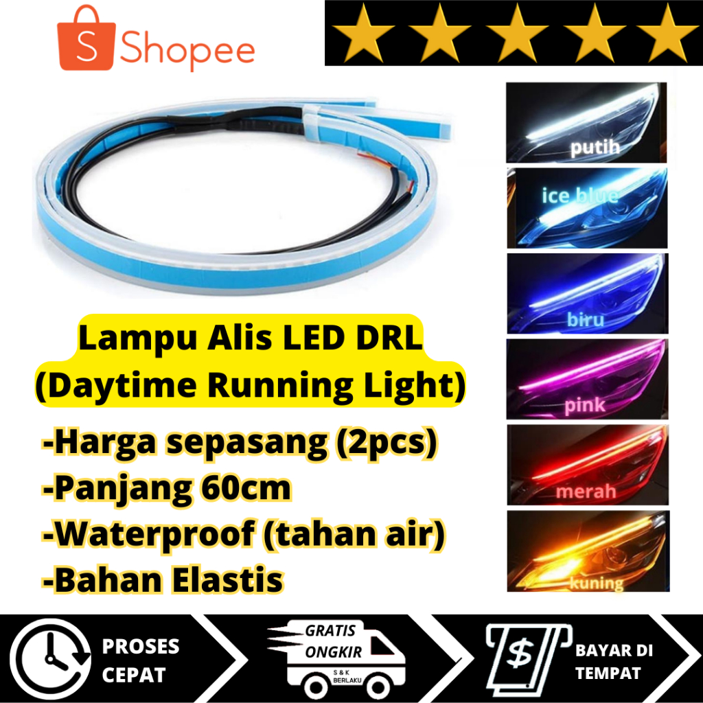 Jual Lampu Alis Led Drl Light Strip Sein Drl Motor Mobil 60cm