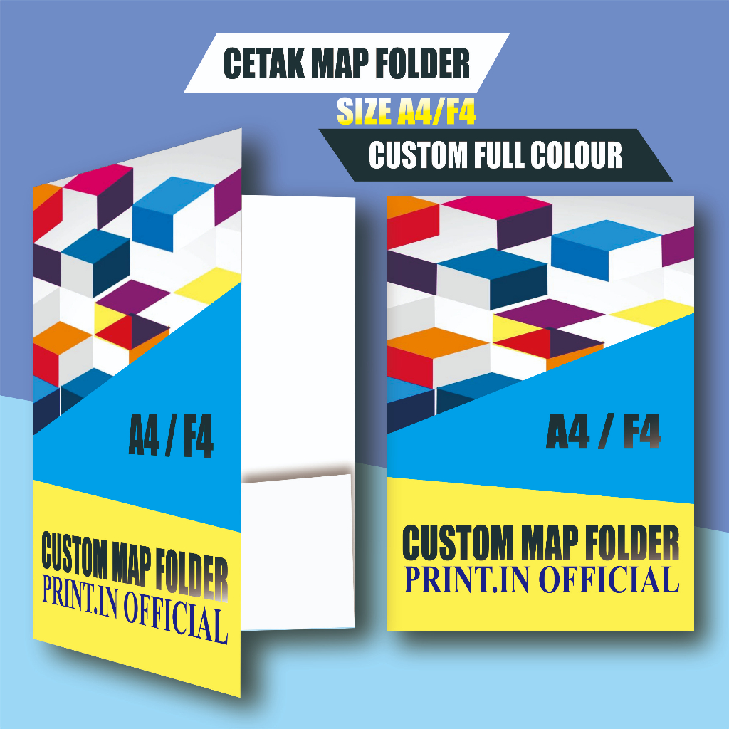 Jual Cetak Map Folder Custom A4/F4 Kertas Art Carton Map Lipat File ...