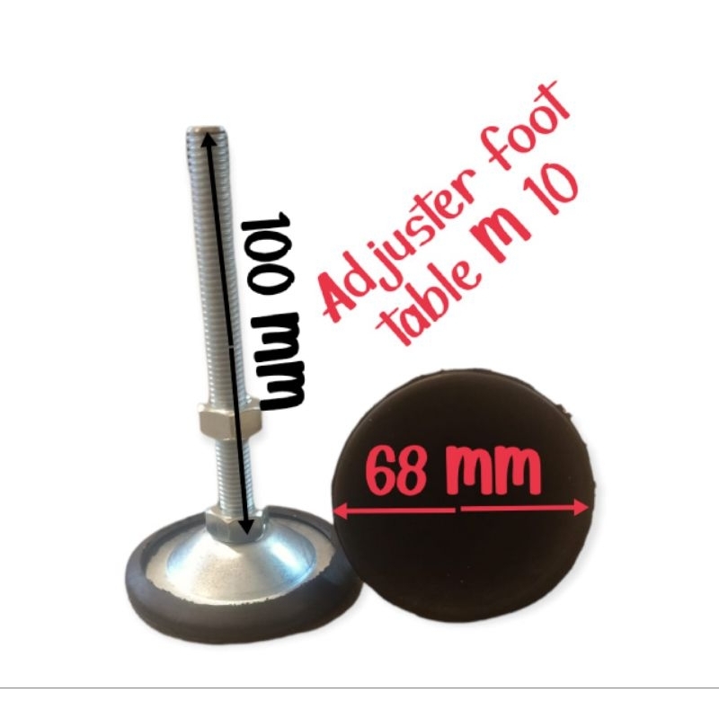 Jual 1 set adjuster kaki conveyor M10 x100 mm +karet foot adjuster ...
