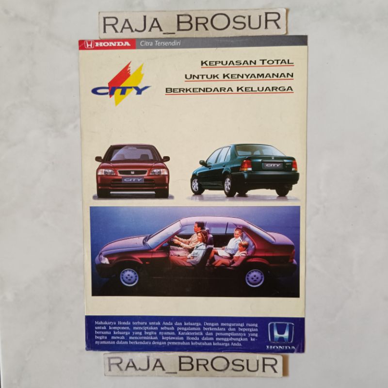 Jual Poster Brosur Katalog Flyer Jadul Lawas Honda City 1996 Shopee