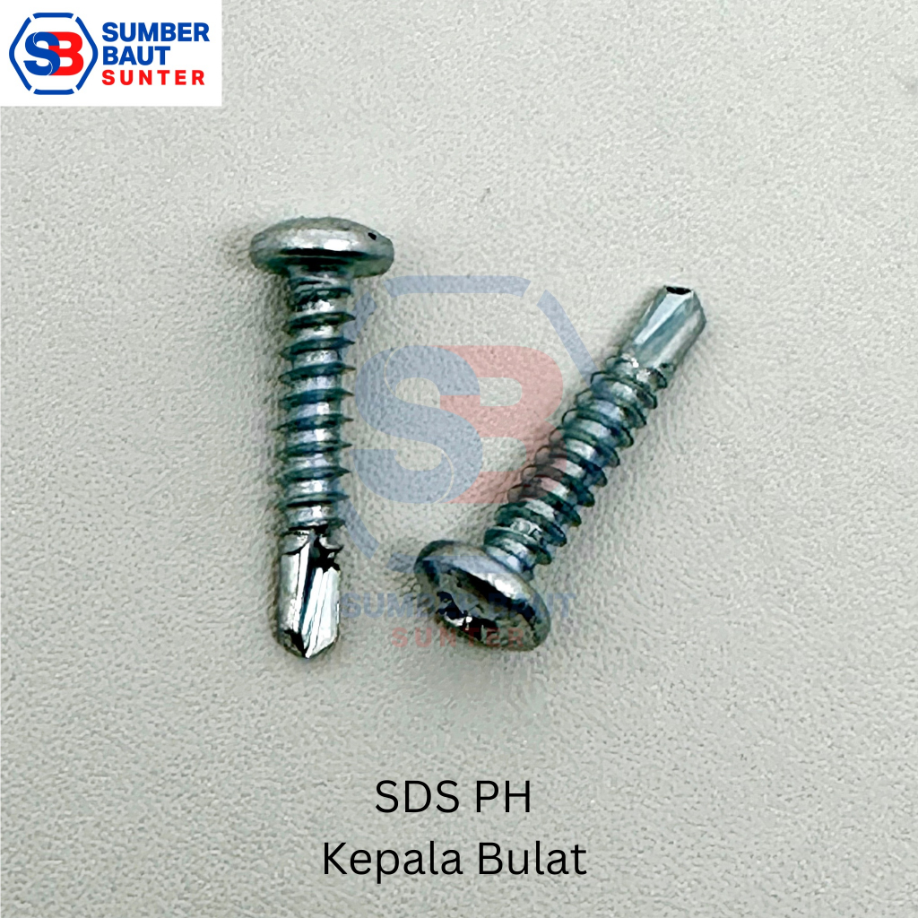 Jual SDS PH 10x16 Skrup Roofing Pan Head Self Drilling Screw | Shopee ...