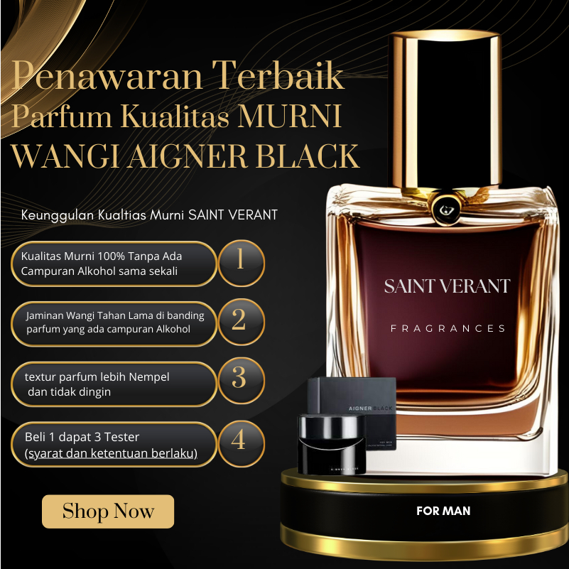 Parfum Pria original Wangi Aigner Black Kuliatas Murni dan Premium