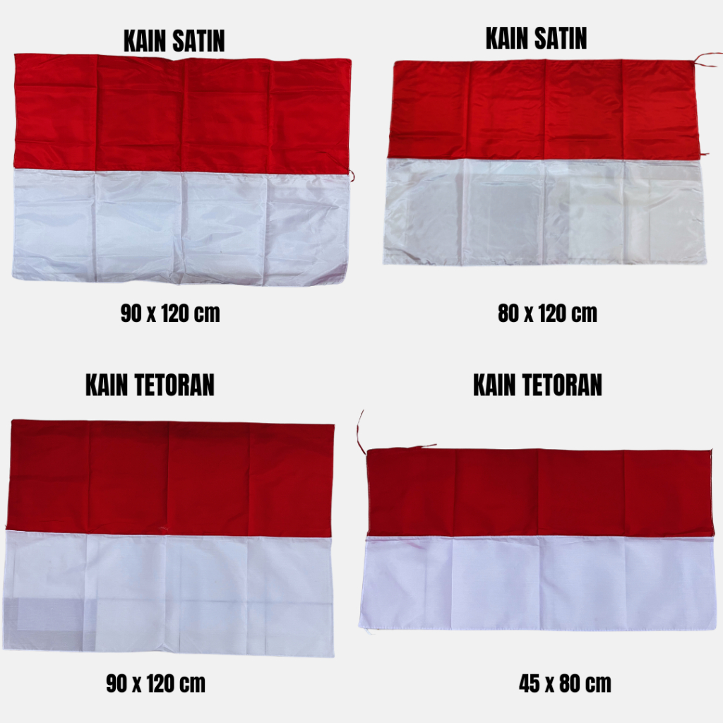 Jual BENDERA MERAH PUTIH INDONESIA KAIN SATIN & KAIN TETORON | Shopee