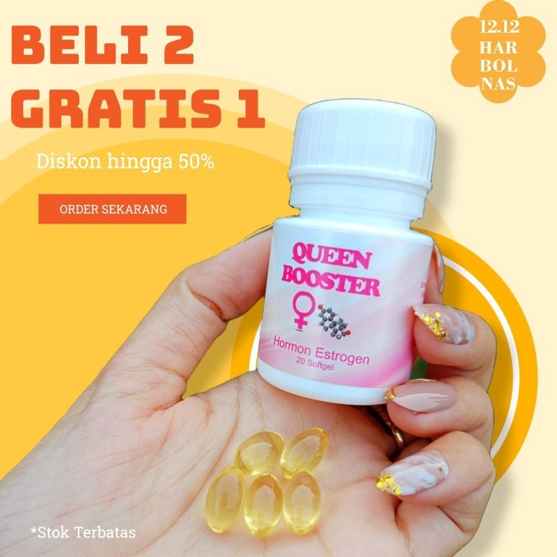 Jual Queen Booster Hormon Estrogen Isi 20 Softgel Pembesar Payudara