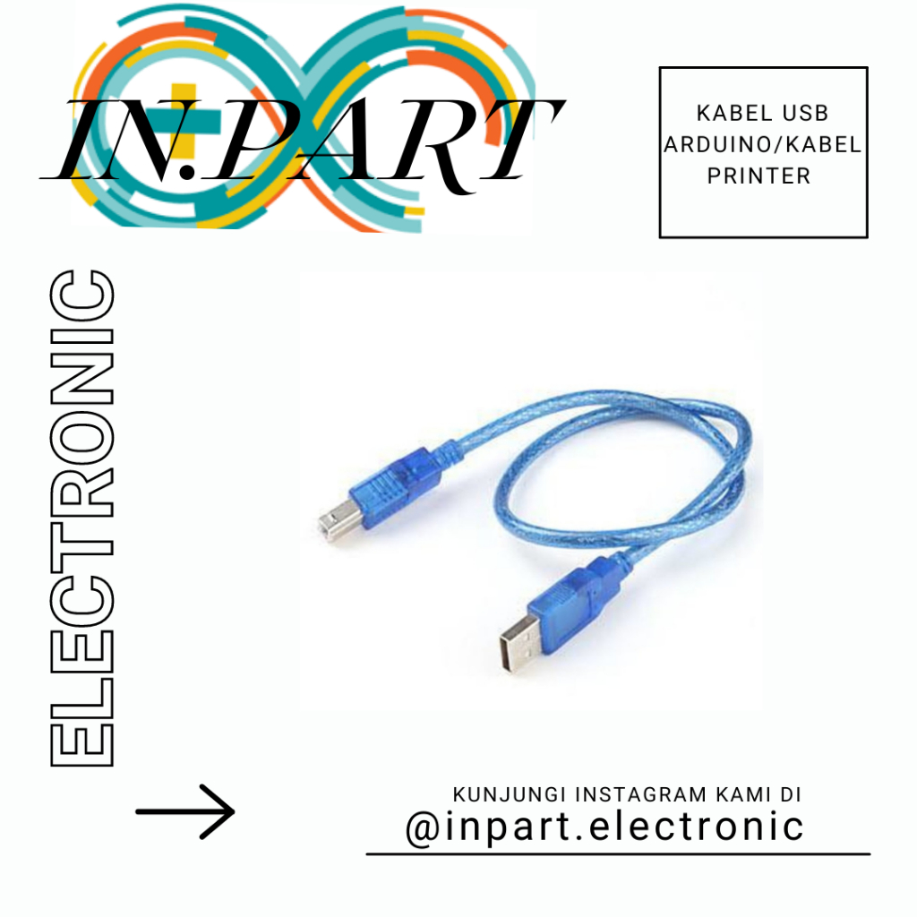 Jual USB 2.0 CABLE KABEL DATA PRINTER TYPE A TO B MALE TO MALE 30CM ...