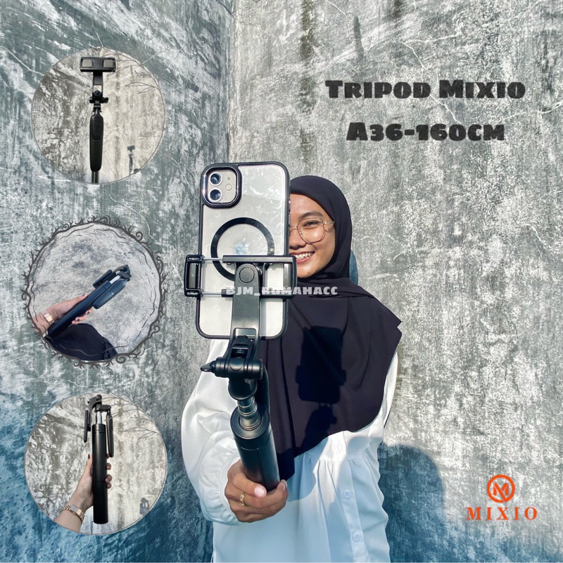 Jual TRIPOD VIRAL MIXIO A36 160CM Tongsis Bluetooth Selfie Stick