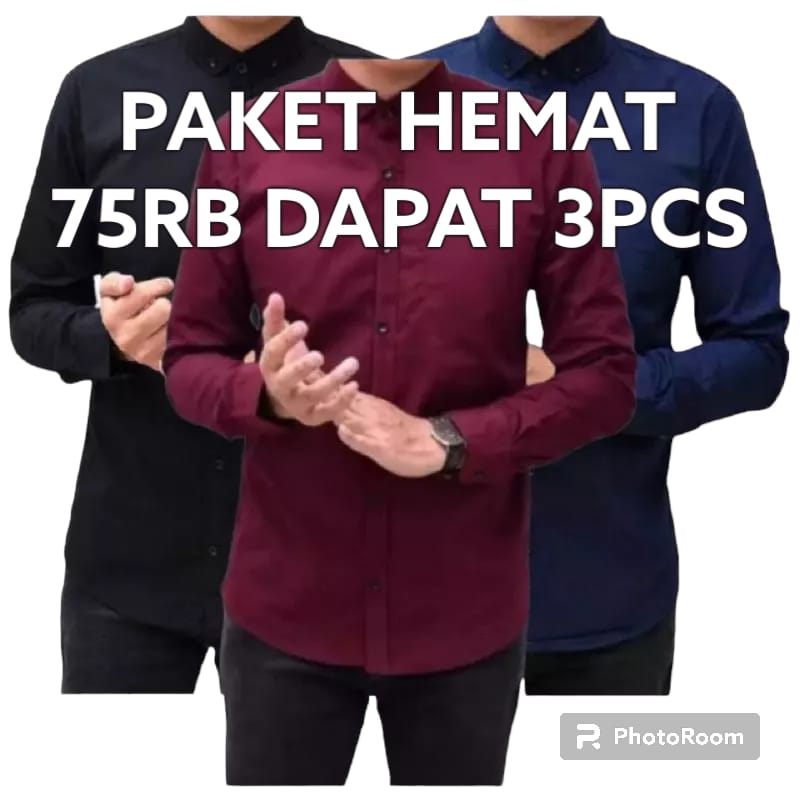 Jual PAKET 75rb dapat 3pcs kemeja polos panjang | Shopee Indonesia