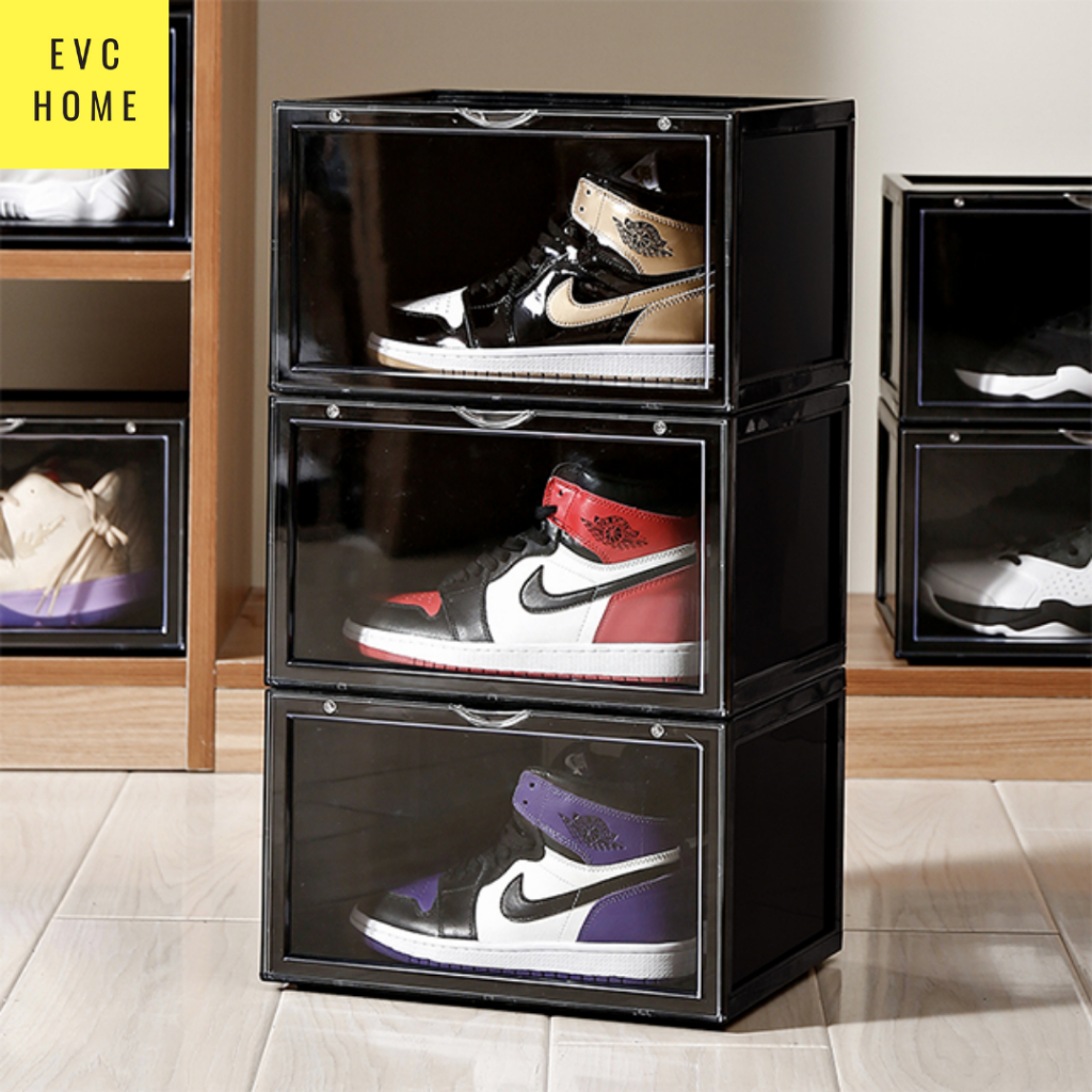 Jual Kotak Plastic Sneaker Stackable Storage Transparent Boxes Drop ...