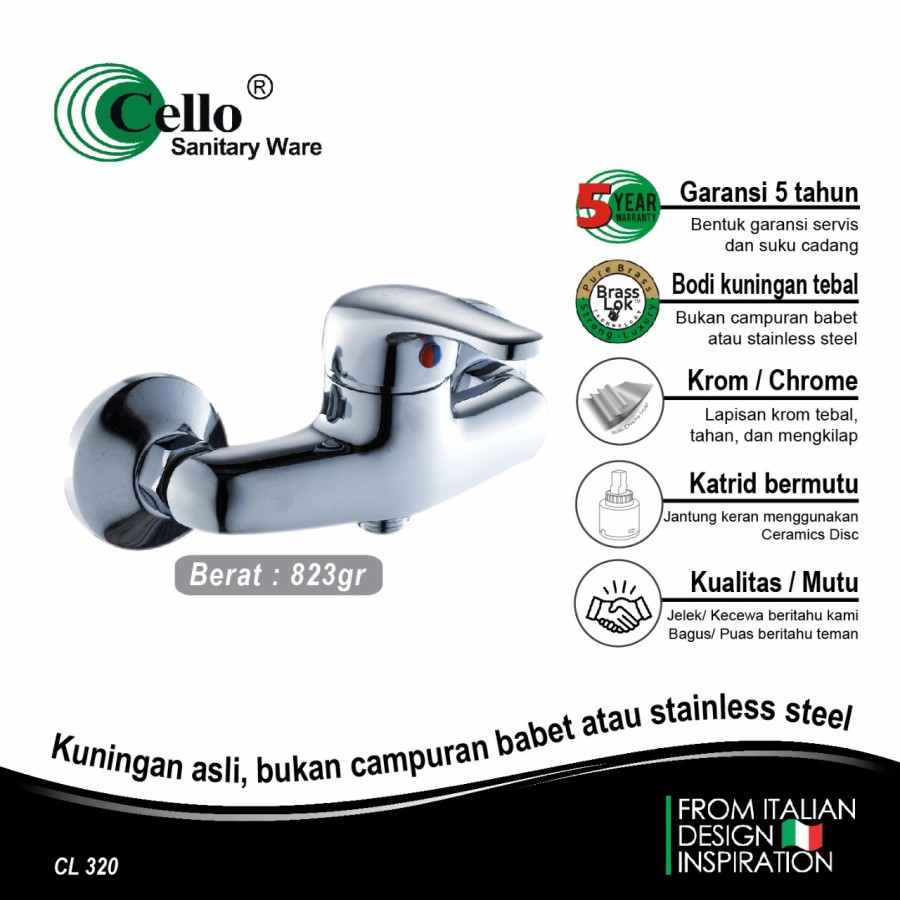 Jual CELLO CL 320 kran shower mixer panas dingin BEST QUALITY ...
