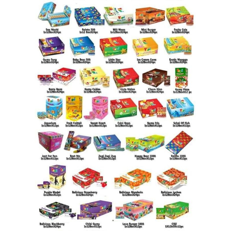 Jual YUPI BOX PERMEN JELLY GUMMY ISI 24 | Shopee Indonesia